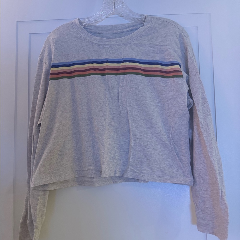 Long sleeve rainbow striped T
